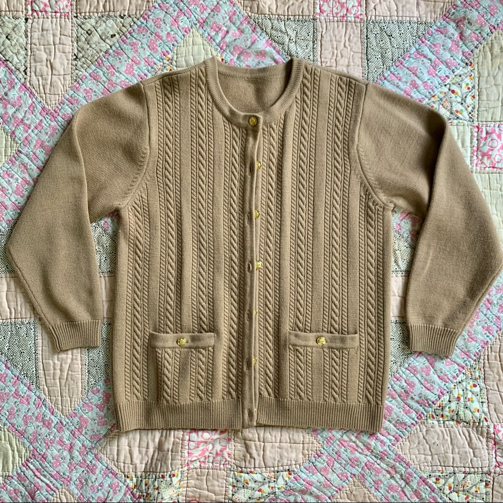 Vintage Talbots wool cable cardigan